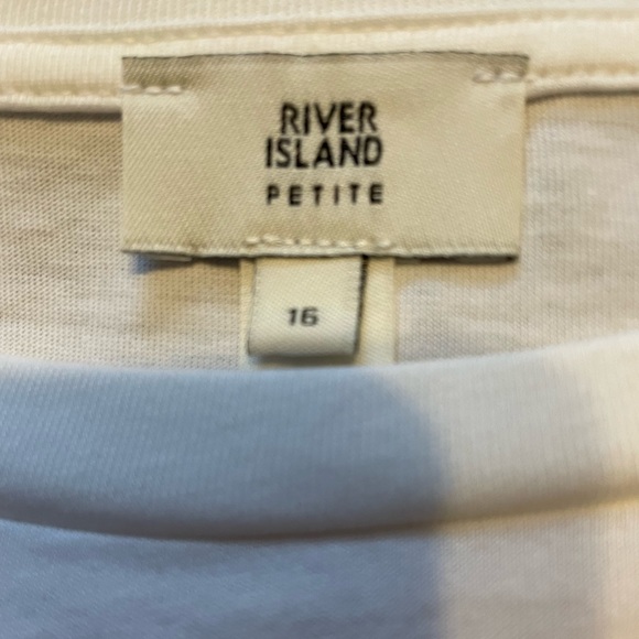RIVER ISLAND NWOT WHITE T-SHIRT US 12P UK SZ 16 PETITE - Picture 7 of 7